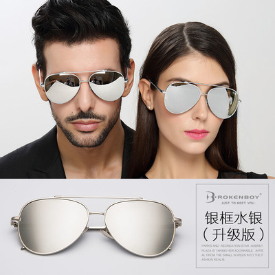 新款男士太陽(yáng)鏡男女偏光鏡潮人炫彩蛤蟆鏡復(fù)古反光墨鏡男太陽(yáng)眼鏡